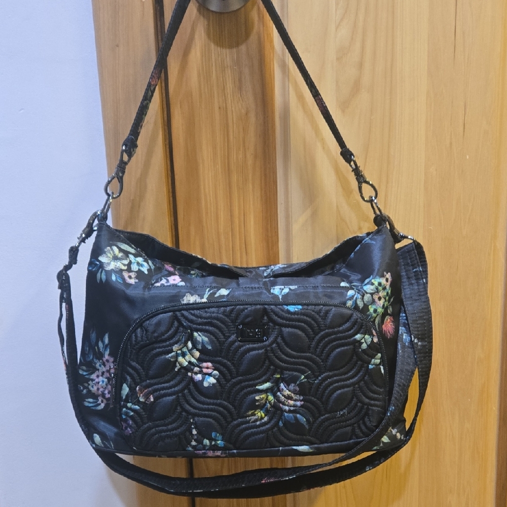 Lug Black Floral Quilted Shoulder Bag